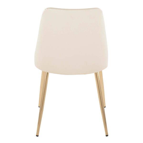 Giovanni Gold Cream Contemporary Accent Dining Chairs Set of 2 4