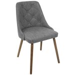Giovanni Grey Quilted Faux Leather Walnut Mid-Century Accent Chair 12 Giovanni Grey Quilted Faux Leather Walnut Mid-Century Accent Chair