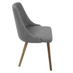 Giovanni Grey Quilted Faux Leather Walnut Mid-Century Accent Chair 13 Giovanni Grey Quilted Faux Leather Walnut Mid-Century Accent Chair