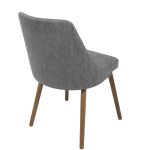 Giovanni Grey Quilted Faux Leather Walnut Mid-Century Accent Chair 14 Giovanni Grey Quilted Faux Leather Walnut Mid-Century Accent Chair