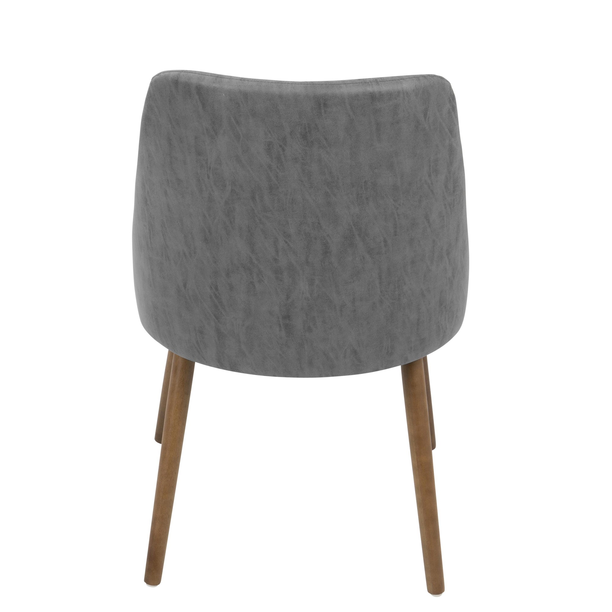 Giovanni Grey Quilted Faux Leather Walnut Mid-Century Accent Chair 6 Giovanni Grey Quilted Faux Leather Walnut Mid-Century Accent Chair - Image 6