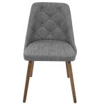 Giovanni Grey Quilted Faux Leather Walnut Mid-Century Accent Chair 16 Giovanni Grey Quilted Faux Leather Walnut Mid-Century Accent Chair