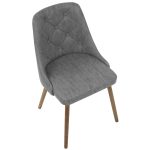 Giovanni Grey Quilted Faux Leather Walnut Mid-Century Accent Chair 17 Giovanni Grey Quilted Faux Leather Walnut Mid-Century Accent Chair