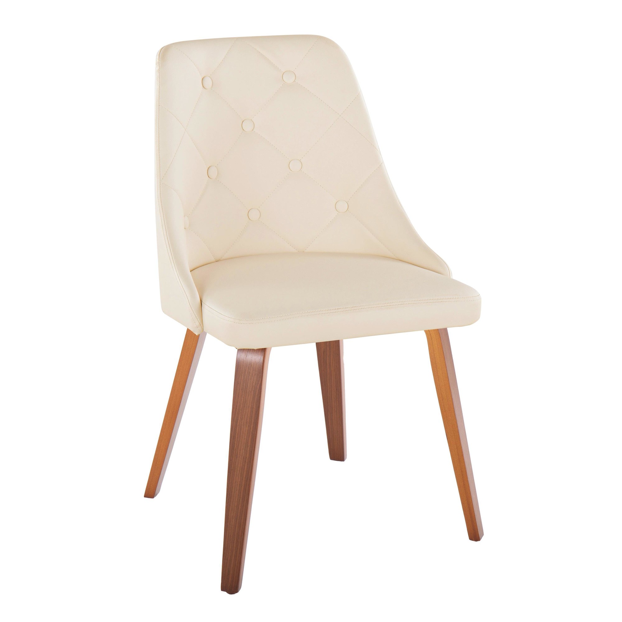 Giovanni Walnut Cream Contemporary Accent Chairs (Set of 2) 2 Giovanni Walnut Cream Contemporary Accent Chairs (Set of 2) - Image 2