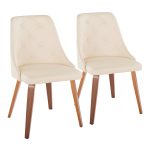 Giovanni Walnut Cream Contemporary Accent Chairs (Set of 2) 9 Giovanni Walnut Cream Contemporary Accent Chairs (Set of 2)