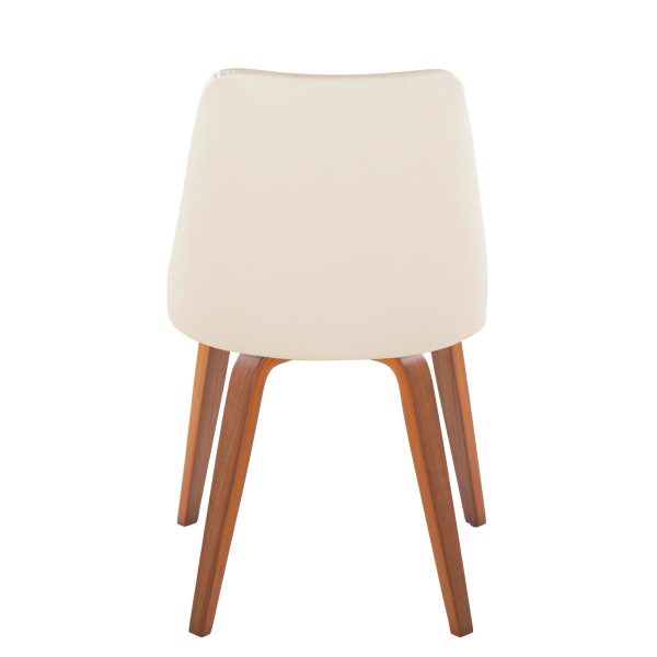 Giovanni Walnut Cream Contemporary Accent Chairs Set of 2 4