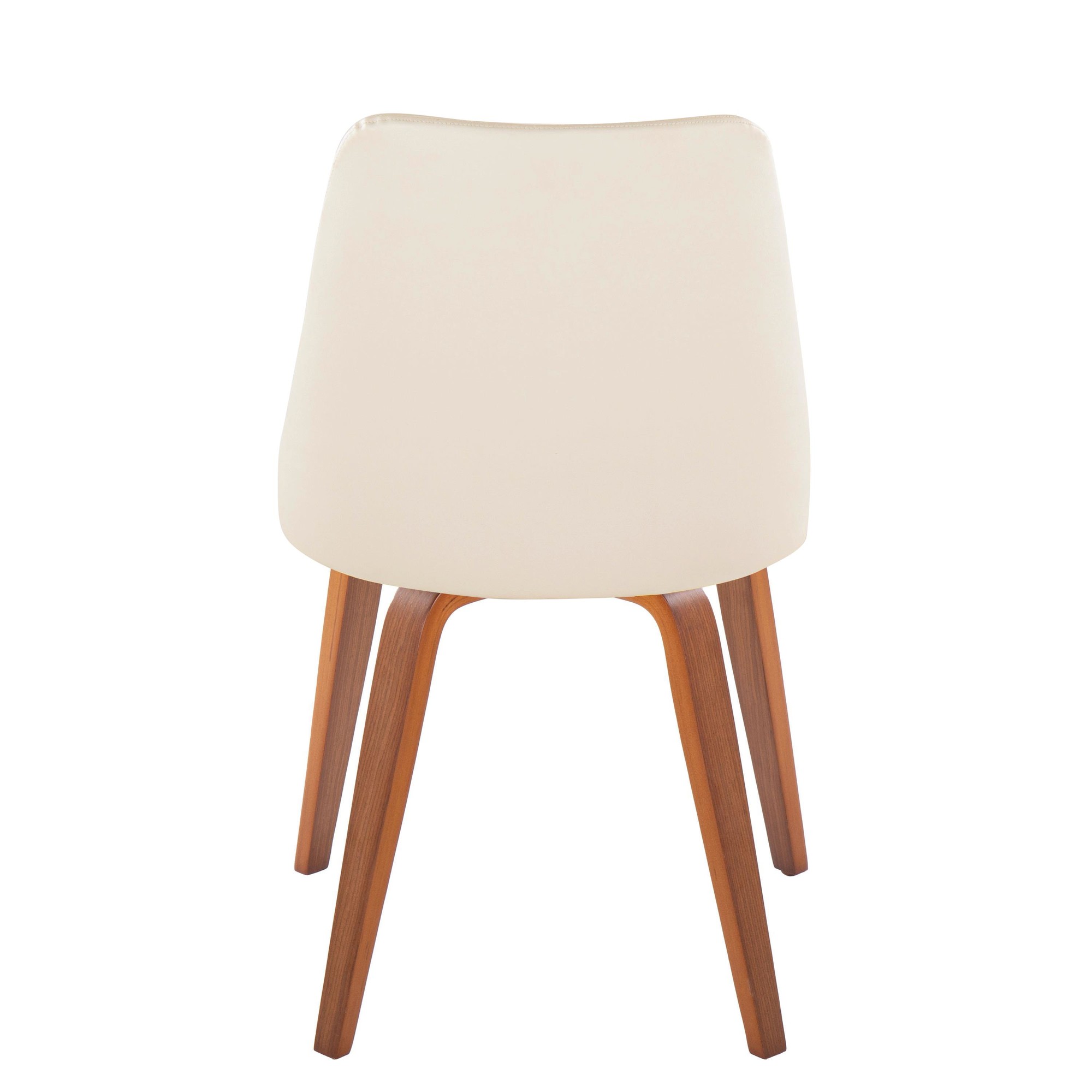 Giovanni Walnut Cream Contemporary Accent Chairs (Set of 2) 5 Giovanni Walnut Cream Contemporary Accent Chairs (Set of 2) - Image 5