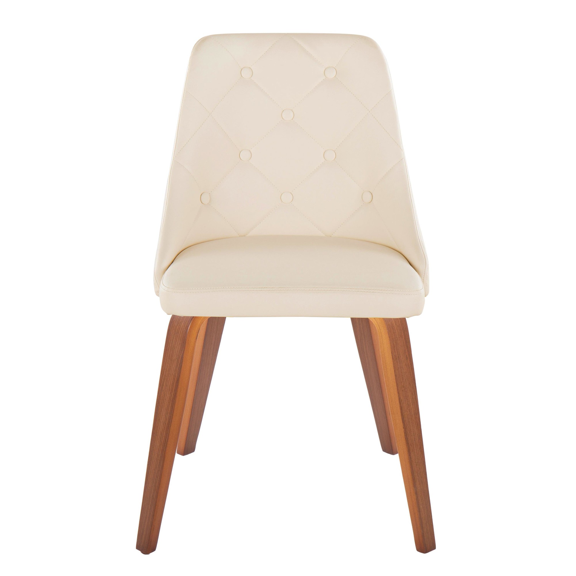 Giovanni Walnut Cream Contemporary Accent Chairs (Set of 2) 6 Giovanni Walnut Cream Contemporary Accent Chairs (Set of 2) - Image 6