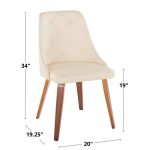 Giovanni Walnut Cream Contemporary Accent Chairs (Set of 2) 15 Giovanni Walnut Cream Contemporary Accent Chairs (Set of 2)