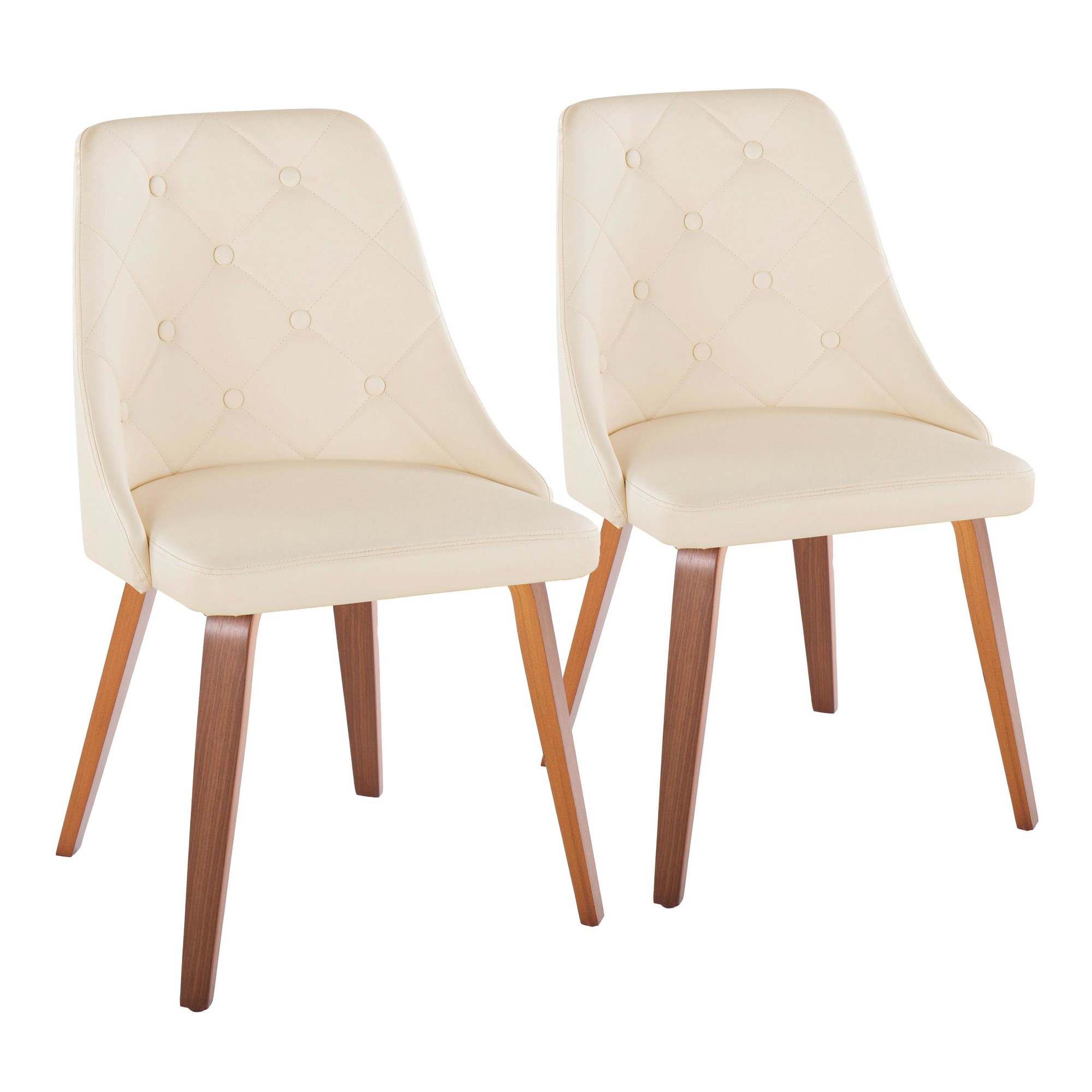 Giovanni Walnut Cream Contemporary Accent Chairs (Set of 2) 1 Giovanni Walnut Cream Contemporary Accent Chairs (Set of 2)