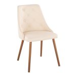 Giovanni Walnut Cream Contemporary Accent Dining Chairs (Set of 2)
