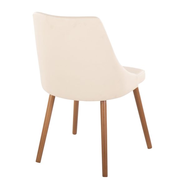 Giovanni Walnut Cream Contemporary Accent Dining Chairs Set of 2 3