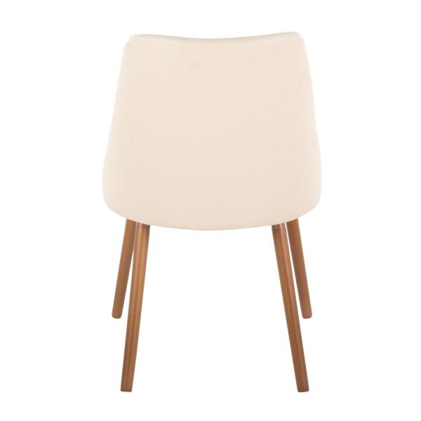 Giovanni Walnut Cream Contemporary Accent Dining Chairs Set of 2 4