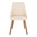 Giovanni Walnut Cream Contemporary Accent Dining Chairs (Set of 2)