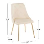 Giovanni Walnut Cream Contemporary Accent Dining Chairs (Set of 2)