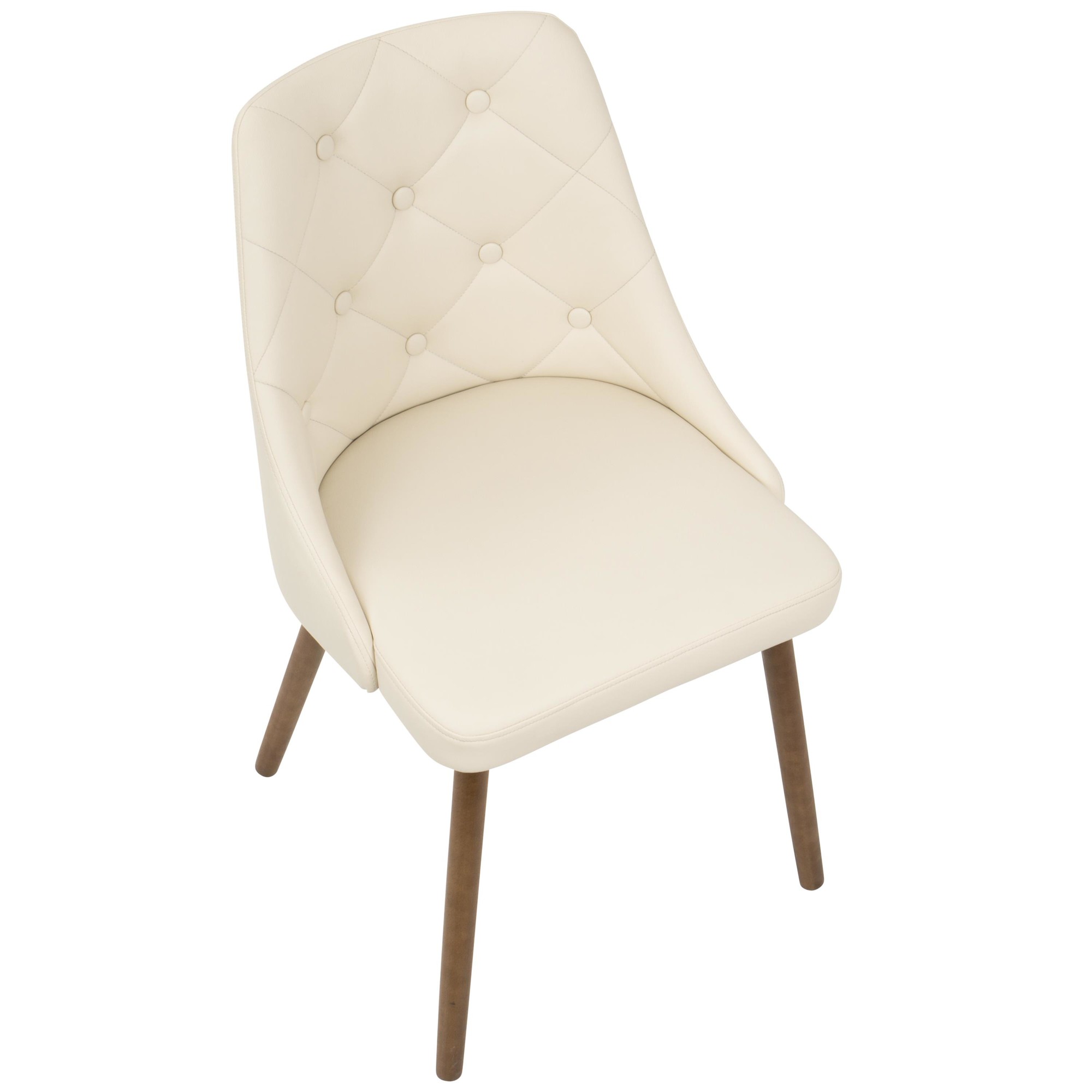 Giovanni Walnut Cream Mid-Century Modern Dining Accent Chair 12 Giovanni Walnut Cream Mid-Century Modern Dining Accent Chair - Image 12