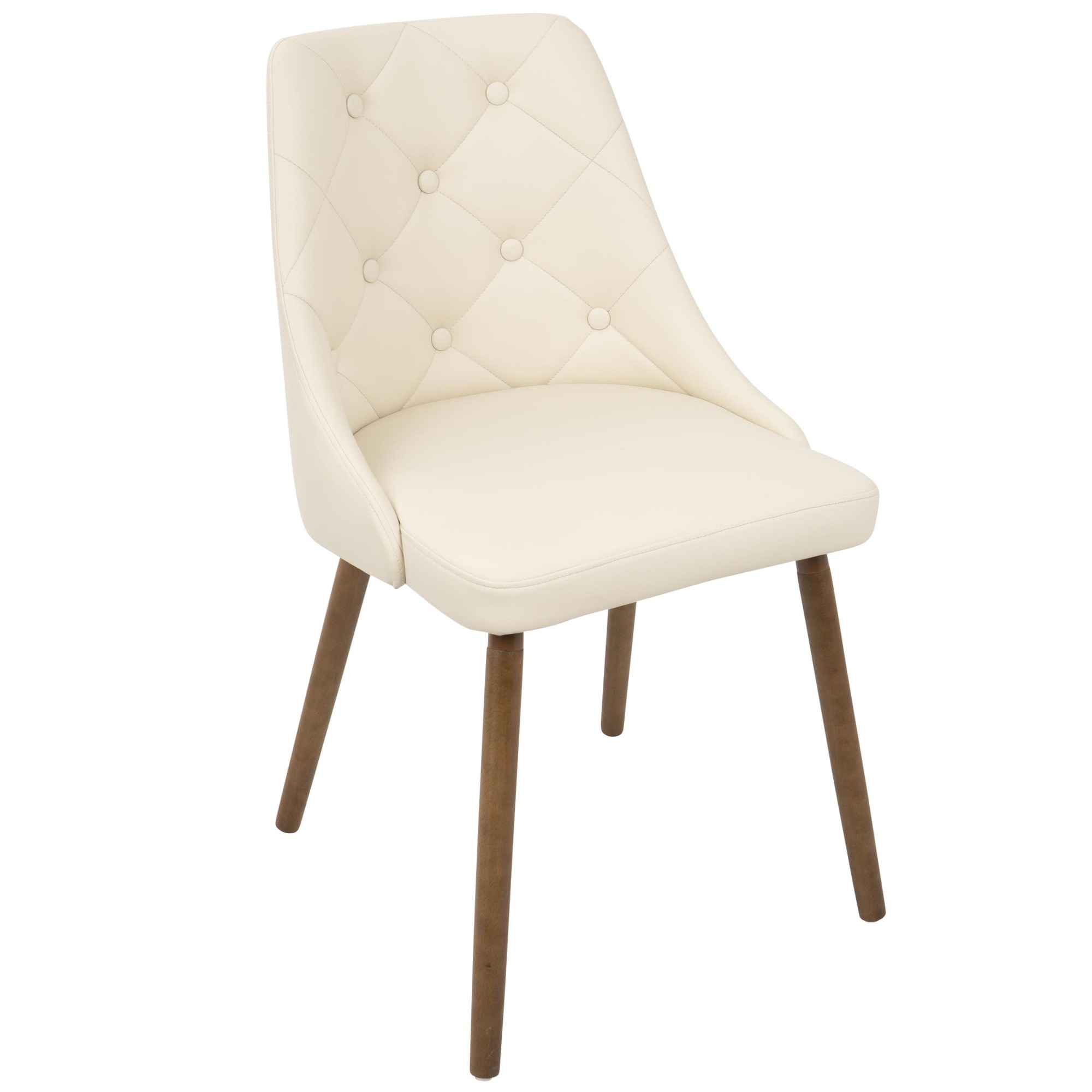 Giovanni Walnut Cream Mid-Century Modern Dining Accent Chair 7 Giovanni Walnut Cream Mid-Century Modern Dining Accent Chair - Image 7