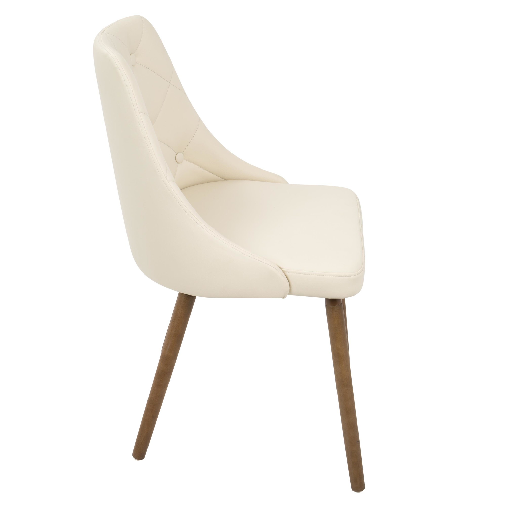 Giovanni Walnut Cream Mid-Century Modern Dining Accent Chair 8 Giovanni Walnut Cream Mid-Century Modern Dining Accent Chair - Image 8