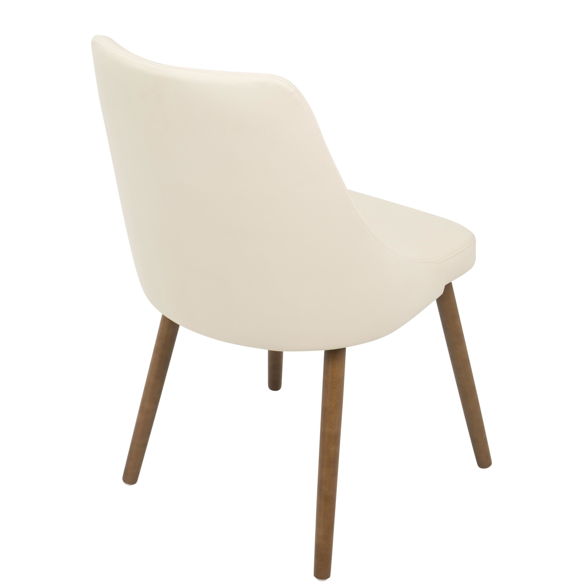 Giovanni Walnut Cream Mid-Century Modern Dining Accent Chair 9 Giovanni Walnut Cream Mid-Century Modern Dining Accent Chair - Image 9