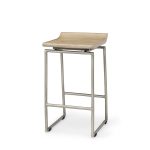 Givens 14.0L x 15.8W x 25.8H Brown Wood W/Silver Metal Frame Counter Stool
