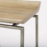 Givens 14.0L x 15.8W x 25.8H Brown Wood W/Silver Metal Frame Counter Stool