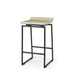 Givens 14.0L x 15.8W x 25.8H Natural Wood W/Black Metal Counter Stool