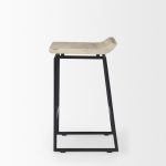 Givens 14.0L x 15.8W x 25.8H Natural Wood W/Black Metal Counter Stool