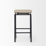 Givens 14.0L x 15.8W x 25.8H Natural Wood W/Black Metal Counter Stool