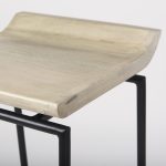 Givens 14.0L x 15.8W x 25.8H Natural Wood W/Black Metal Counter Stool