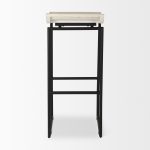 Givens 14.0L x 15.8W x 31.8H Natural Wood W/Black Metal Frame Bar Stool