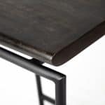 Givens 30.25" Seat Height Black Wood Seat Black Metal Base Stool