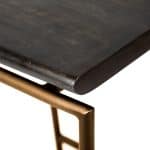 Givens 30.25" Seat Height Brown Wood Seat Gold Metal Base Stool