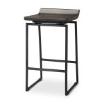 Givens IV 24.25" Seat Height Black Wood Seat Black Frame Stool