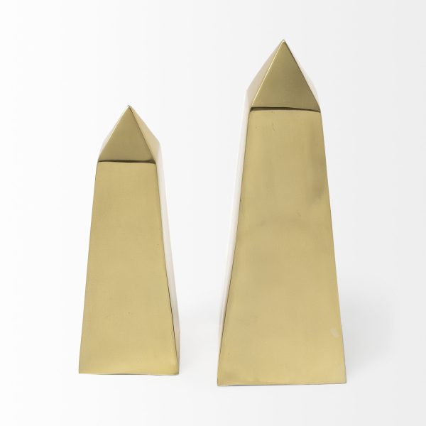 Giza Set of 2 4L x 4W Gold Elongated Pyramids 2
