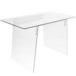 Glacier Contemporary Clear and Chrome Glass Desk 12 Glacier Contemporary Clear and Chrome Glass Desk