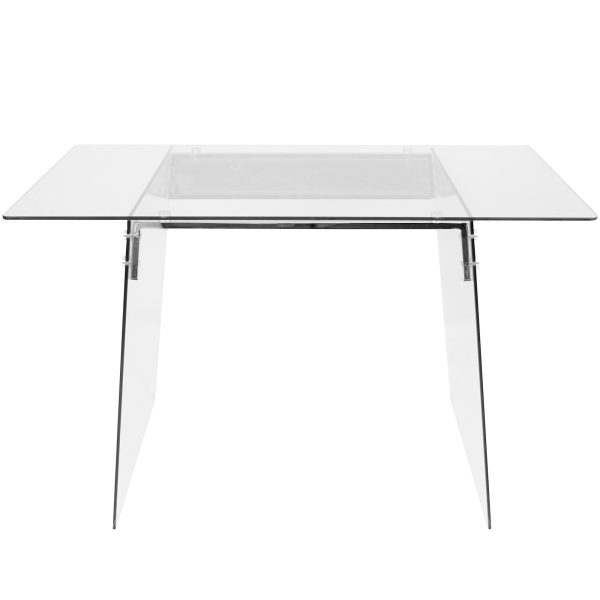 Glacier Contemporary Clear and Chrome Glass Desk 5