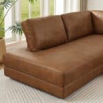 Cognac Leather Pillow Back Left Facing Sectional Sofa 11 Cognac Leather Pillow Back Left Facing Sectional Sofa