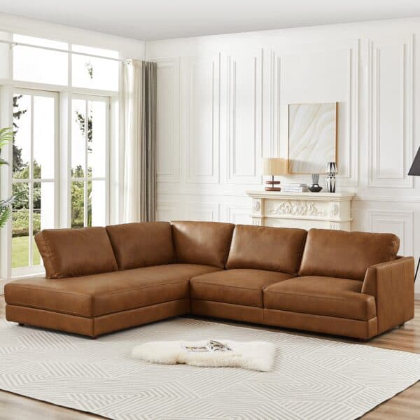 GlanderCognacLeatherSectionalSofaLeftFacing 6