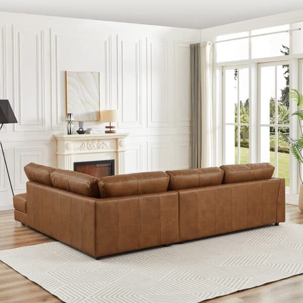 GlanderCognacLeatherSectionalSofaRightFacing 3