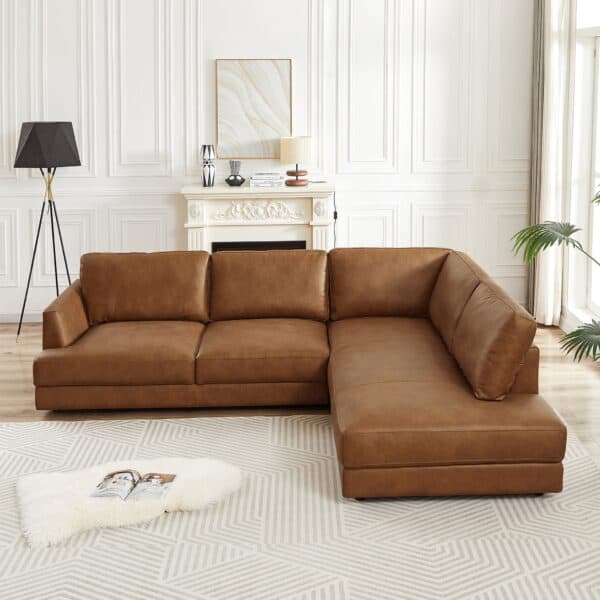 GlanderCognacLeatherSectionalSofaRightFacing 4