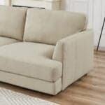 Cream Leather Left-Facing Sectional Sofa with Pillow Back Design 11 Cream Leather Left-Facing Sectional Sofa with Pillow Back Design