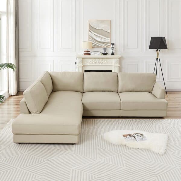 GlanderCreamLeatherSectionalSofaLeftFacing 6
