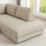 Cream Leather Pillow Back Sectional Sofa Right Facing 10 Cream Leather Pillow Back Sectional Sofa Right Facing