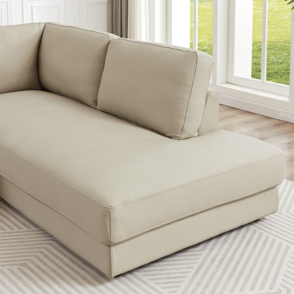 GlanderCreamLeatherSectionalSofaRightFacing 1