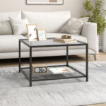 Modern 2-Tier Glass Coffee Table with Mesh Shelf and Storage 20 Modern 2-Tier Glass Coffee Table with Mesh Shelf and Storage