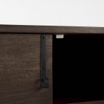 Glenn 38L x 16W x 30H Dark Brown Wood w/ Black Iron Frame, 2 Door Accent Cabinet