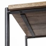 Glenn I 20L x 21W x 24H Dark Brown Wood w/ Black Iron Frame Square End/Side Table