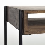 Glenn VII 56L x 22W Dark Brown Wood w/ Black Iron Frame, 3 Drawer Office Desk