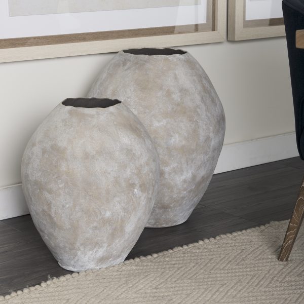 Gobi 23L x 28H Large Tan Ceramic Oval Vase 2