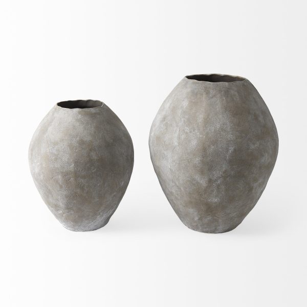 Gobi 23L x 28H Large Tan Ceramic Oval Vase 4